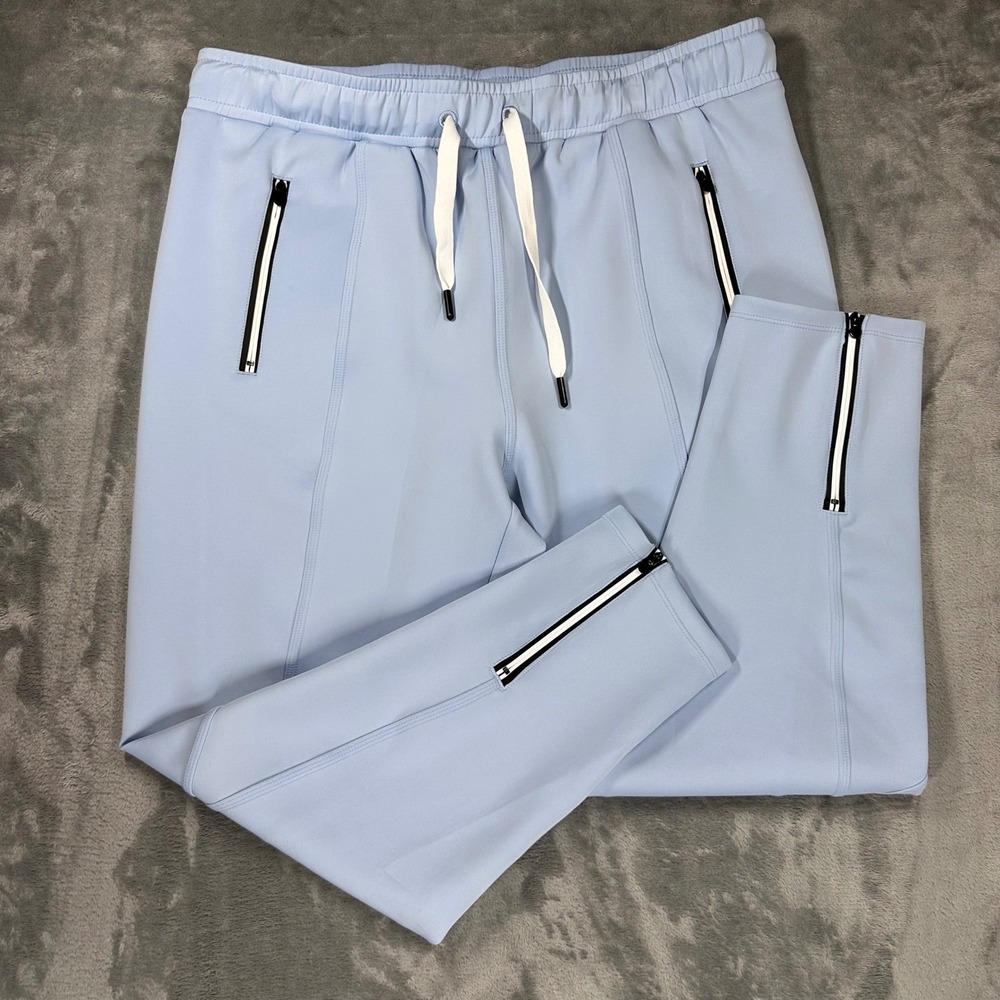Ace Golfs Mens 2XL Light Blue Performance Joggers Zippered Pockets Ankle Cuffs